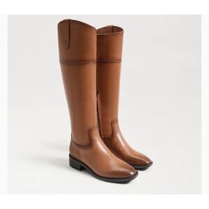 Sam Edelman Women Drina Whiskey Leather Snip Toe Lug Riding Boots size 8 New